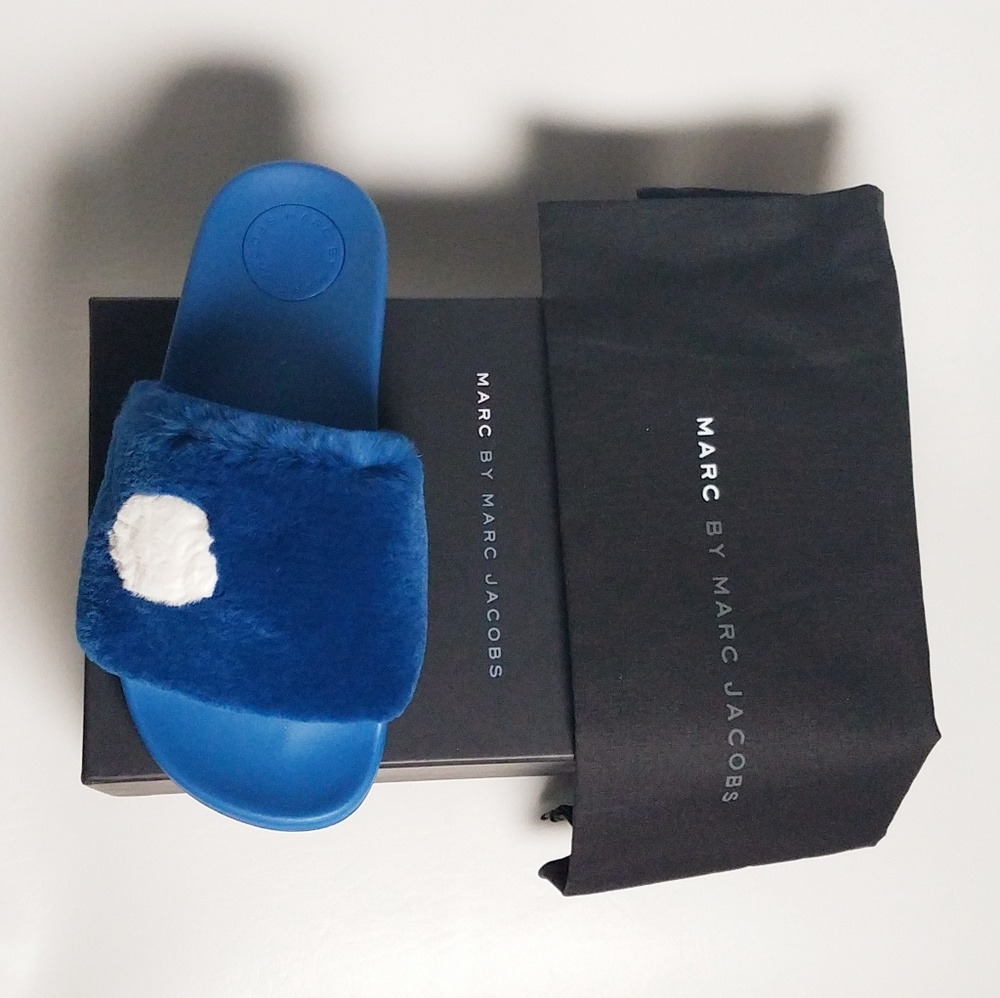 Marc by Marc Jacobs Fur Slide Sandals - Picture 2 of 8